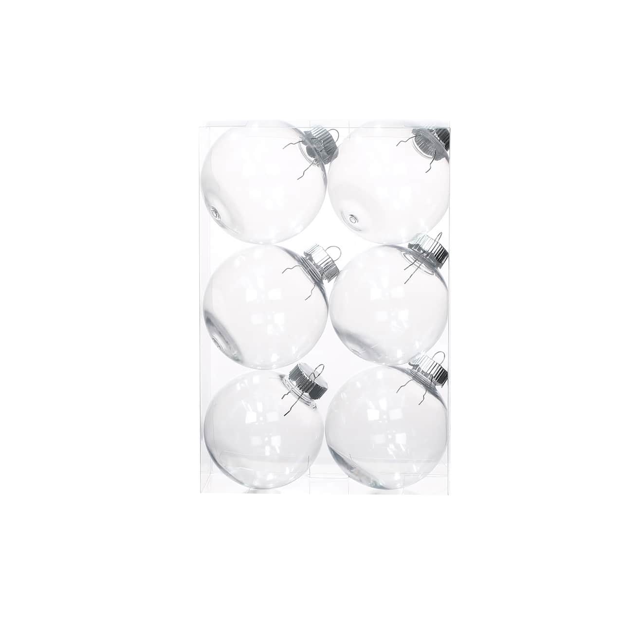 3.5" DIY Clear Plastic Ball Ornaments, 6ct. by Make Market®